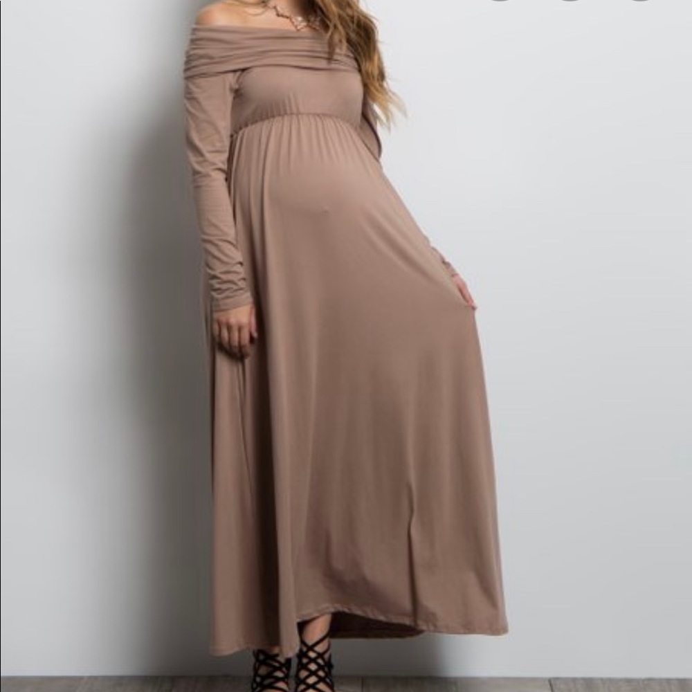 Pink blush maternity maxi